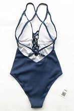 
                        
                          गैलरी व्यूवर में इमेज लोड करें, CUPSHE Women's Solid Color V Neck Lace Up One Piece Swimsuit
                        
                      