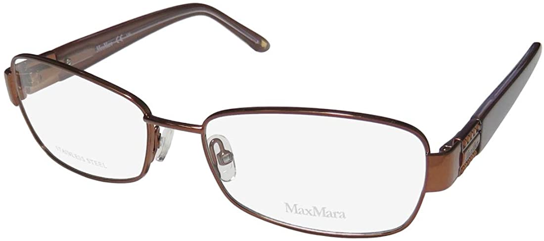 Max Mara 1128 Womens/Ladies Designer Full-rim Crystals Flexible Hinges Authentic Contemporary Classy Eyeglasses/Eyewear