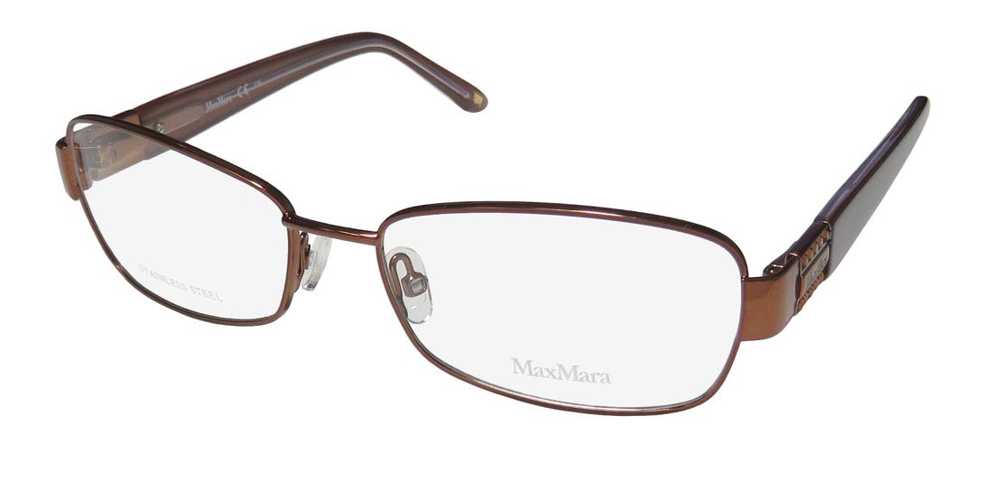 Max Mara 1128 Womens/Ladies Designer Full-rim Crystals Flexible Hinges Authentic Contemporary Classy Eyeglasses/Eyewear