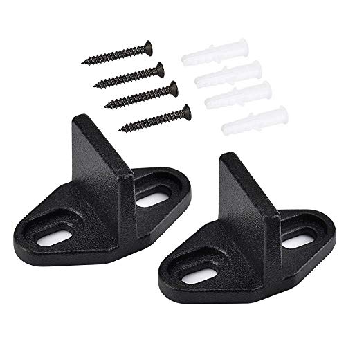 Homode Bottom Guide, 2 Pack Floor Guides Metal Steel Hardware for Sliding Barn Door, Powder Coated Black