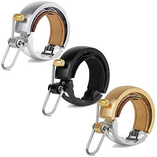 Knog Oi Bike Bell - Original & Luxe Styles, Built in Cable-Clip, Adult/Youth Bicycle Bell (Black, Copper, Brass, Aluminum)