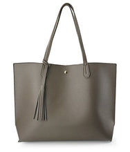 
                        
                          Load image into Gallery viewer, Minimalist Clean Cut Pebbled Faux Leather Tote Womens Shoulder Handbag
                        
                      