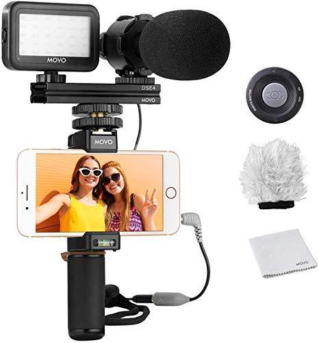 Movo Smartphone Vlogging Kit V7 with Grip Rig, Stereo Microphone - JOY2ESpree