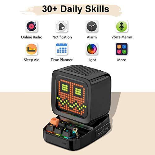Divoom Ditoo Retro Pixel Art Game Bluetooth Speaker with 16X16 LED App Controlled Front Screen (Black) - JOY2ESpree