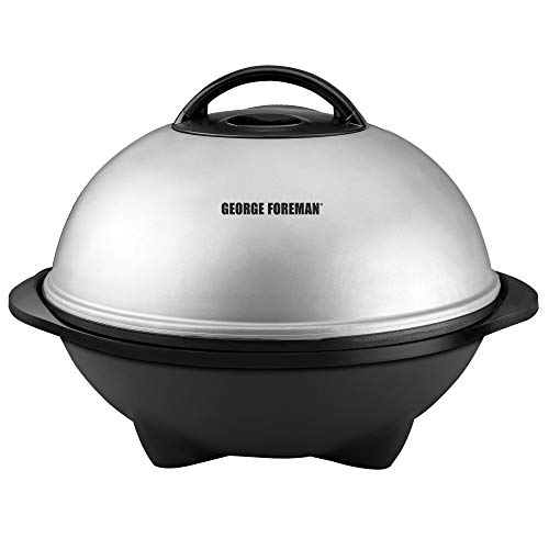 George Foreman, Silver, 12+ Servings Upto 15 Indoor/Outdoor Electric Grill, GGR50B, REGULAR - JOY2ESpree