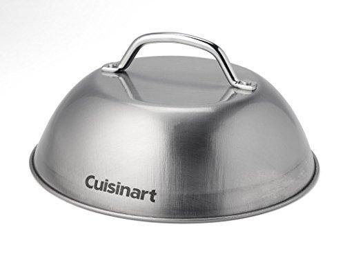 Cuisinart CGPR-221, Cast Iron Grill Press (Wood Handle) & CMD-108 Melting Dome, 9",Stainless steel - JOY2ESpree