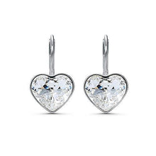 
                        
                          Load image into Gallery viewer, Swarovski Bella Heart Pierced Earrings White One Size - JOY2ESpree
                        
                      
