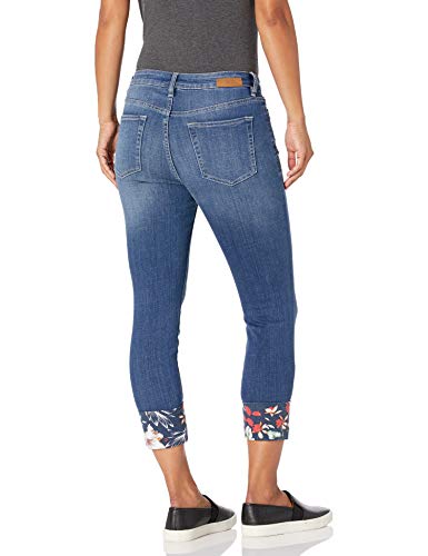 Jag Jeans Women's Petite Carter Girlfriend Jean W/Floral Cuff