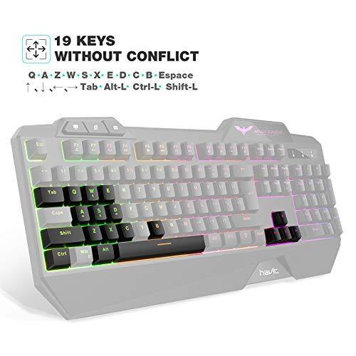 havit Wired Gaming Keyboard Mouse Combo LED Rainbow Backlit Gaming Keyboard - JOY2ESpree