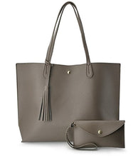 
                        
                          Load image into Gallery viewer, Minimalist Clean Cut Pebbled Faux Leather Tote Womens Shoulder Handbag
                        
                      