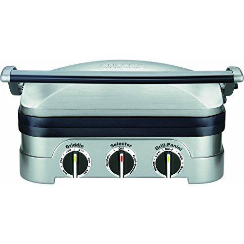Cuisinart 5-in-1 Grill Griddler Panini Maker Bundle with Waffle Attachment (GR-4N) - Includes Grill and Waffle Plates - JOY2ESpree
