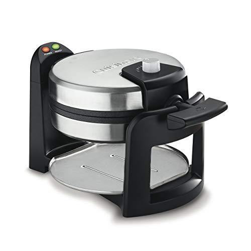 Cuisinart WAF-F30 Round Flip Belgian Waffle Maker, black/silver, 1 inch thick - JOY2ESpree