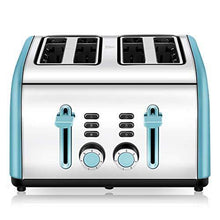 
                        
                          Cargar imagen en el visor de la galería, Toaster 4 Slice, CUSINAID 4 Wide Slots Stainless Steel Toasters with Reheat Defrost Cancel Function, 7-Shade Setting, Blue - JOY2ESpree
                        
                      