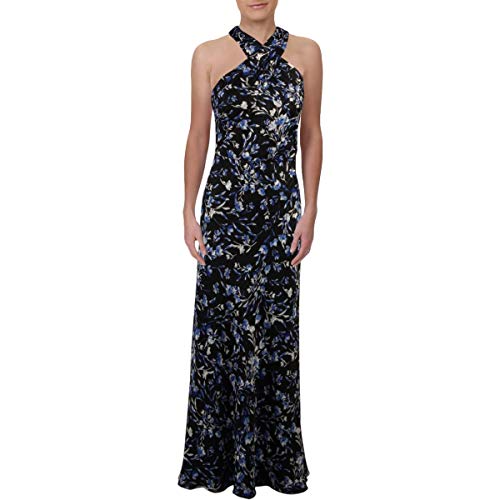 LAUREN RALPH LAUREN Womens Marylynn Metallic Floral Print Evening Dress