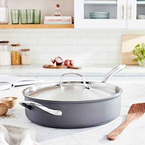 Cuisinart GG33-30H GreenGourmet Hard-Anodized Nonstick 5-1/2-Quart Saute Pan with Helper Handle and Cover - JOY2ESpree