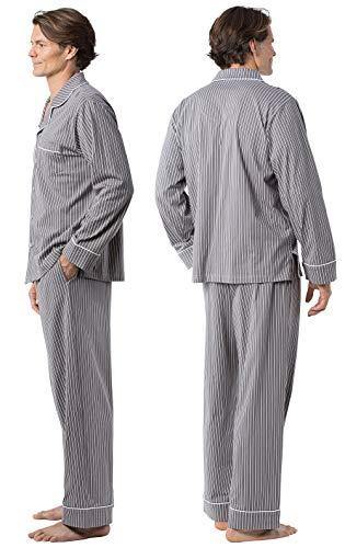 PajamaGram Classic Mens Pajamas Cotton - Men Pajamas Set