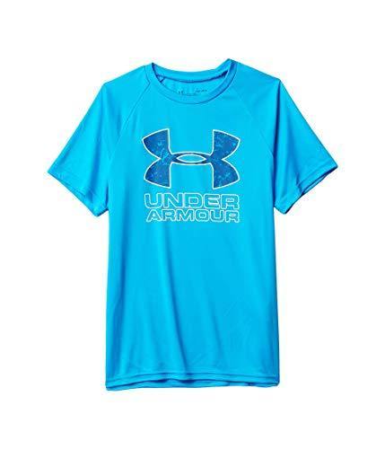 Under Armour Kids Boy's Tech Hybrid Print Fill Logo Tee (Big Kids) Electric Blue/Graphite Blue XL (18-20 Big Kids)