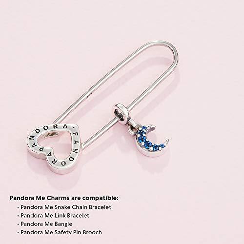 Pandora Jewelry Crescent Moon Dangle True Blue Crystal Charm in Sterling Silver - JOY2ESpree