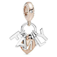 
                        
                          Load image into Gallery viewer, Pandora Jewelry Family Letters Dangle Cubic Zirconia Charm in Pandora Rose and Sterling Silver - JOY2ESpree
                        
                      
