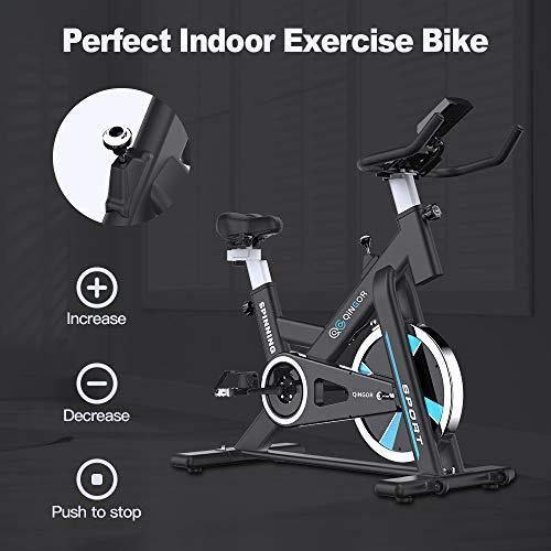 Exercise Bike Stationary Indoor Cycling Bikes - 35 lbs Flywheel Belt Drive Bicycle with LCD Monitor, IPad Mount, Comfortable Seat Cushion - JOY2ESpree