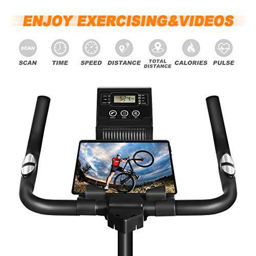 NEWFITMENT Indoor Cycling Bike Stationary, Belt Drive Workout Bike with Big Flywheel for Home,Cardio Training Cycle with LCD Monitor - JOY2ESpree