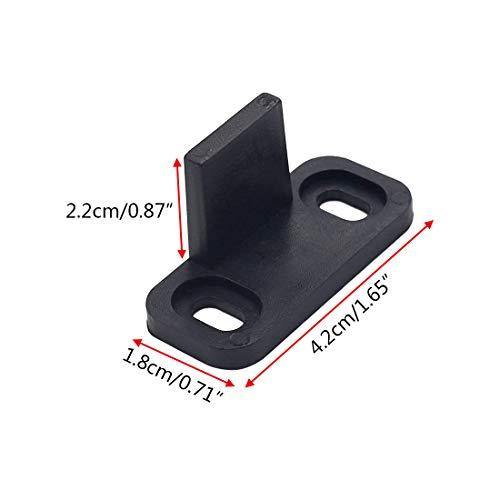 Tinmovys 4pcs Sliding Barn Door Floor Guides Floor Mount Adjustable Bottom Track Guides Black