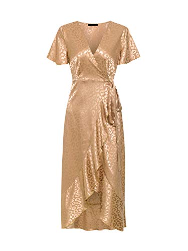 Miessial Women's Summer Chiffon V Neck Ruffle Maxi Dress Polka Dot Long Beach Wrap Dress