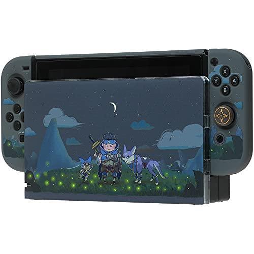 Dockable Case for Nintendo Switch, Protective Case Cover for Joy-Con Controllers with 4 Thumb Grips & Switch Base Cover (Monster Hunter Rise) - JOY2ESpree