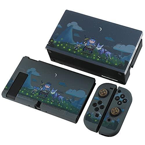 Dockable Case for Nintendo Switch, Protective Case Cover for Joy-Con Controllers with 4 Thumb Grips & Switch Base Cover (Monster Hunter Rise) - JOY2ESpree