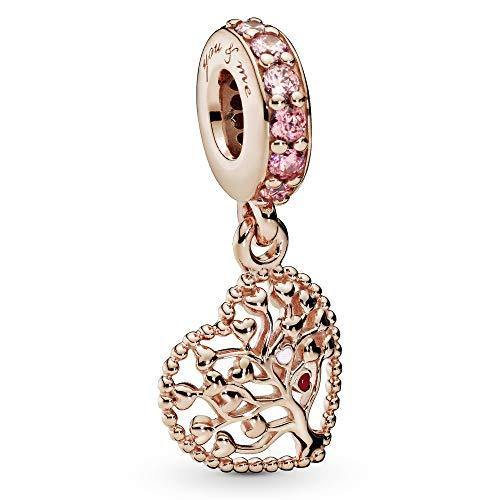 Pandora Jewelry Family Tree Dangle Pink, Red and Fuchsia Pink Cubic Zirconia Charm in Pandora Rose - JOY2ESpree