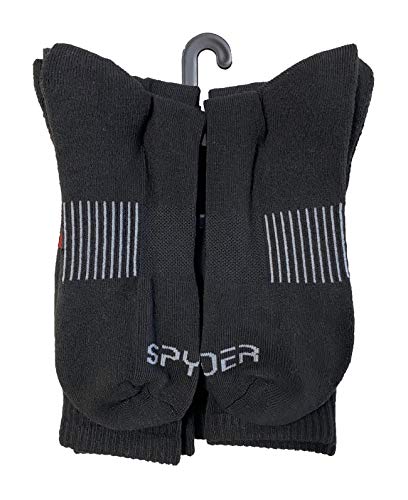 Spyder - 5-pair Crew Socks - Black with Stitched Logo, size 6-12