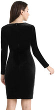 
                        
                          Load image into Gallery viewer, YHINTLFS Women Velvet Party Dress Long Sleeve V-Neck Wrap Mini Dress
                        
                      