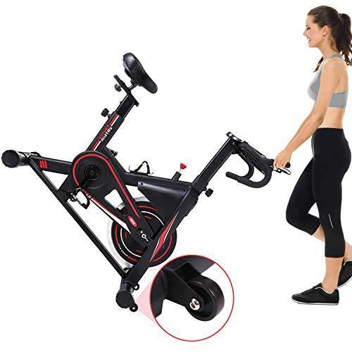 Exercise Bike, DMASUN Indoor Cycling Bike Stationary, Comfortable Seat Cushion, Multi - grips Handlebar, Heavy Flywheel Upgraded Version (Black) - JOY2ESpree