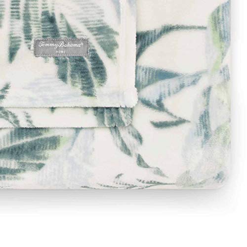 Tommy Bahama Wallpaper Leaves Ultra Soft Plush Throw, 50x70, Green