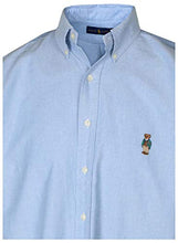 
                        
                          Load image into Gallery viewer, Ralph Lauren Polo Mens Big and Tall Classic Fit Bear Oxford Shirt (2XLT, Blue/White)
                        
                      