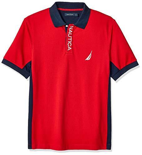 Nautica Men's Short Sleeve Color Block Performance Pique Polo Shirt - JOY2ESpree
