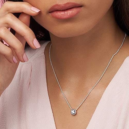 Pandora Jewelry Round Sparkle Halo Cubic Zirconia Necklace in Sterling Silver, 17.7" - JOY2ESpree
