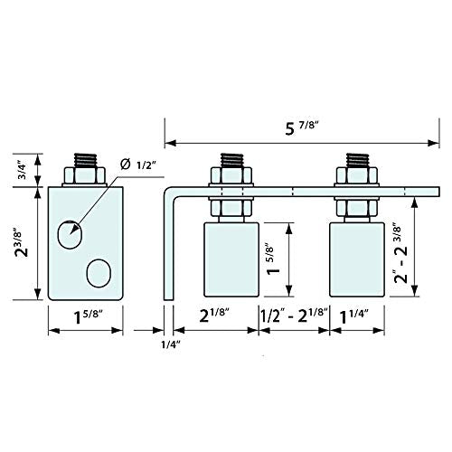 Gate Guide Adjustable - Smooth Black Nylon Double Roller & Durable Zinc Plated 90° L Wall Mounting Bracket