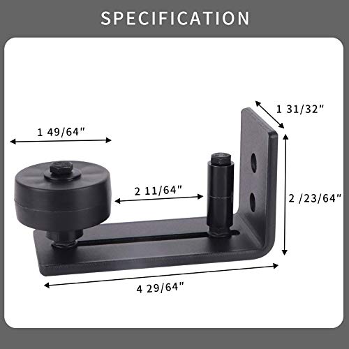 Gamdee Sliding Barn Door Floor Guide, Black Flat Barn Door Guide for Bottom Adjustable Roller