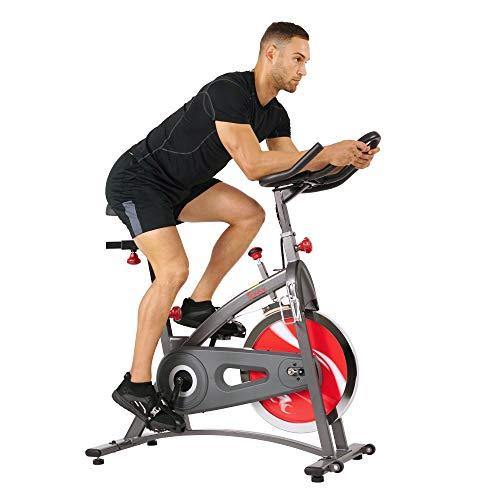 Sunny Health & Fitness Indoor Cycling Exercise Bike with LCD Monitor, 40 lb chrome Flywheel, 265 lb Max Weight - SF-B1423/C - JOY2ESpree