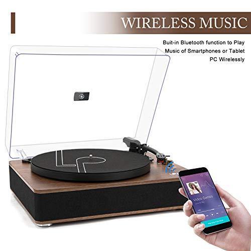LP&NO.1 Record Player, Classic Bluetooth Turntable with USB Recording - JOY2ESpree