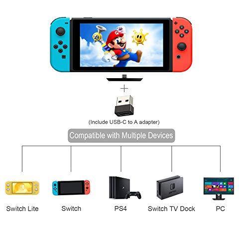 Bluetooth Adapter for Nintendo Switch&Lite/PS4/PC, BT 5.0 Wireless Audio Transmitter with Low Latency - JOY2ESpree