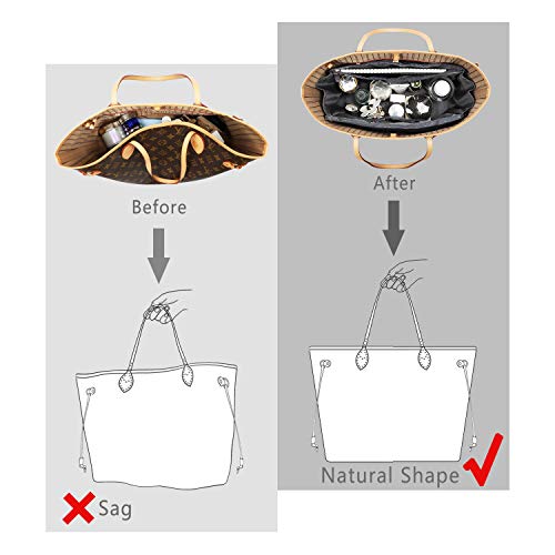 Insert Bag Organizer, Bag in Bag for Handbag Purse Organizer (13 Pockets, Black)
