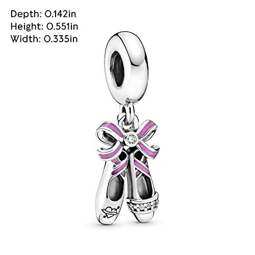 Pandora Jewelry Ballerina Shoes Dangle Cubic Zirconia Charm in Sterling Silver - JOY2ESpree