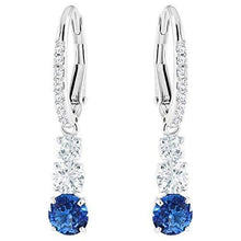 
                        
                          Load image into Gallery viewer, Swarovski Attract Trilogy Round Pierced Earrings Blue One Size - JOY2ESpree
                        
                      