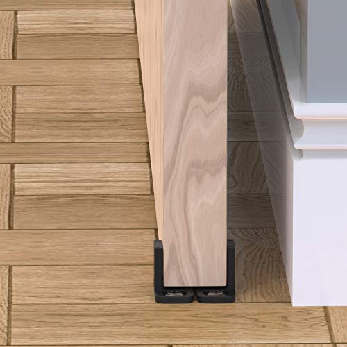 Sliding Barn Door Floor Guides - Black Closet Door Guides (4 Pack) by Island Hardware