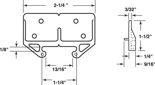 Prime-Line Products R 7130 Drawer Track Guides and Glides,(Pack of 2)