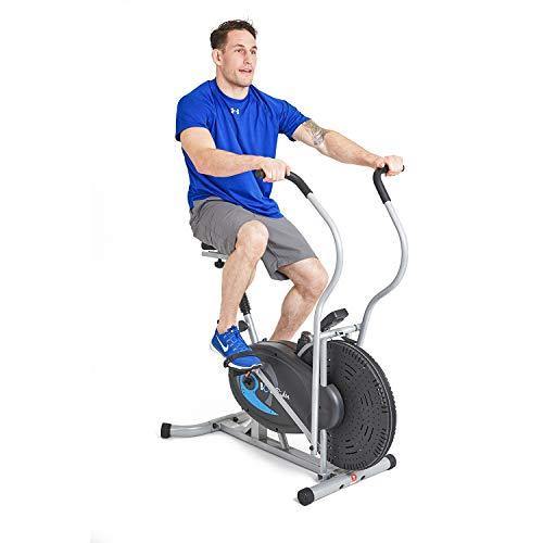 Body Rider Body Flex Sports Upright Exercise Fan Bike, Indoor Stationary Bike for Cycling, Black/Silver/Blue (BRF750) - JOY2ESpree