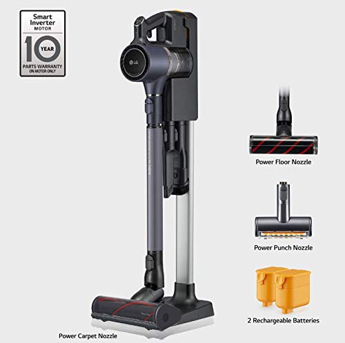 LG Cordzero A9 Ultimate, Two Batteries, for Hard-Floor, Carpet, Mattress, Car (A907GMS) Cordless Stick Vacuum, Matte Grey - JOY2ESpree