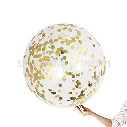 Shimmer and Confetti 15 Pack Large Gold Confetti Balloons